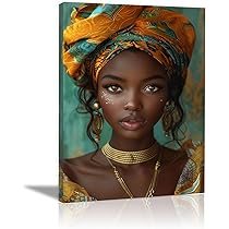 Amazon.co.jp: ZFXFHDR(へ楽ーツ) アフリカの女性 絵画 黒人女性